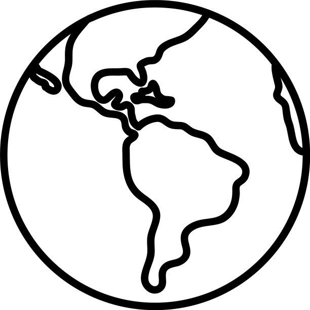 地球图标线条风格图片下载