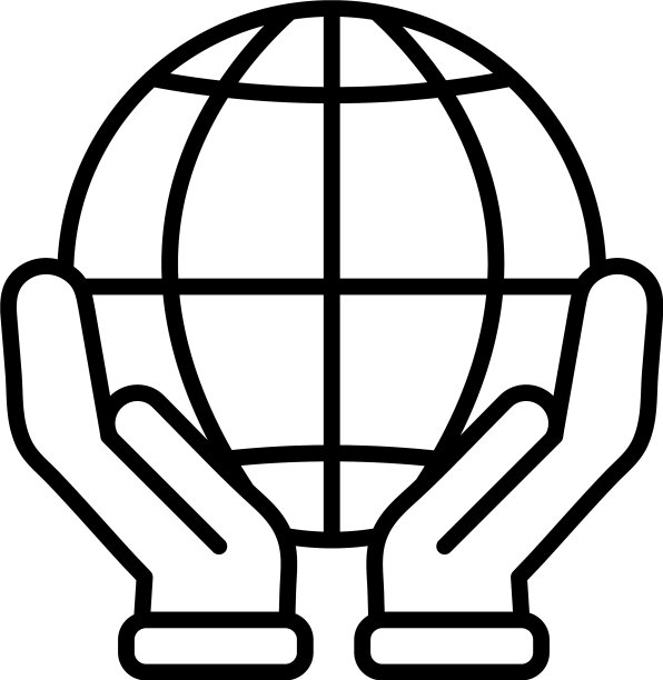 手与全球连接球体线条风格图片下载