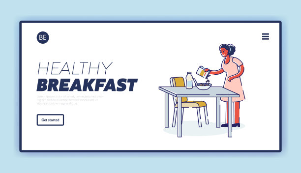 健康早餐登陆页面，有个女人在做饭图片下载