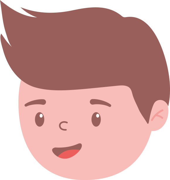 男孩脸卡通人物孤立图标设计图片下载