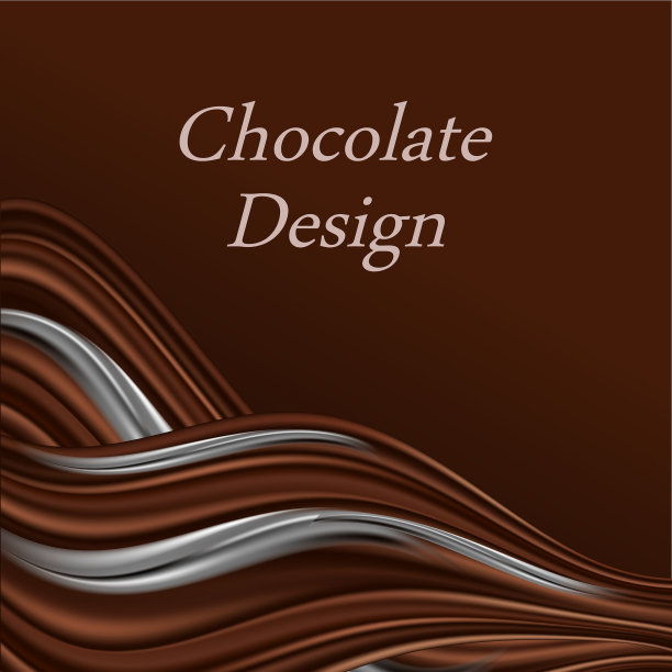 巧克力和奶油呈波浪状，深棕色漩涡状光滑图片下载