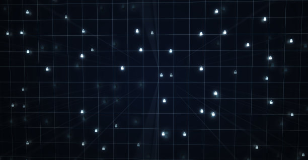 个人数据安全说明网络数据或信息隐私的概念。蓝色抽象高速互联网技术。三维演示图片下载