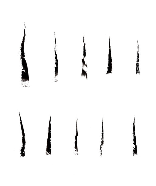 一组孤立在白色背景上的黑色裂缝。设计师的图片下载