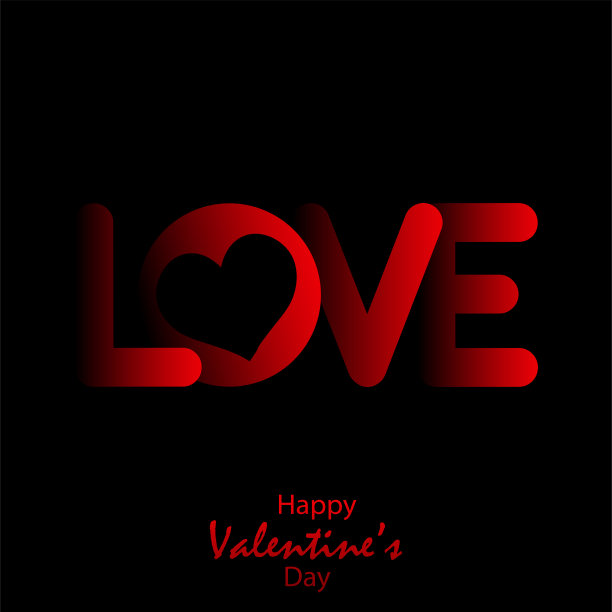 情人节卡片上写着爱的文字。向量图片下载