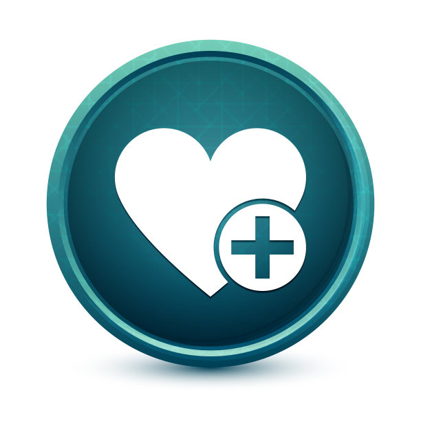 添加最喜欢的心形图标亮蓝色圆形按钮插图图片下载