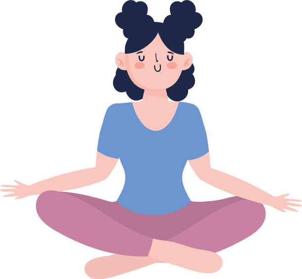 年轻女子独自练习冥想瑜伽图片下载