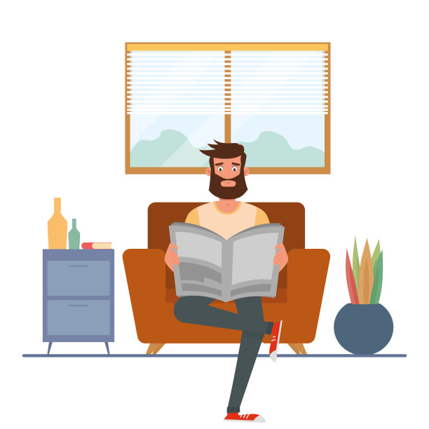 男人在客厅的hygge风格图片下载