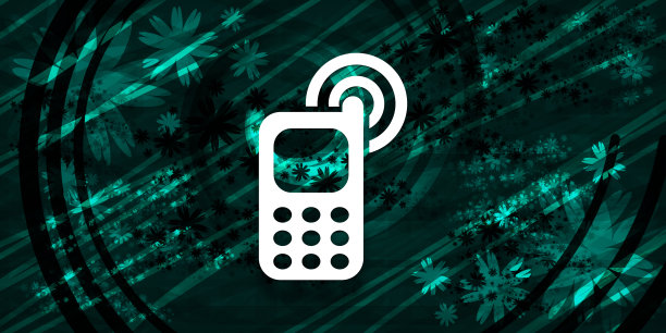 手机铃声图标，花翠绿的旗帜背景自然设计插图图片下载