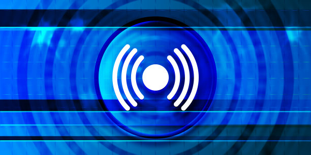 网络信号图标最佳prime数字智能蓝色旗帜背景抽象未来运动插图图片下载