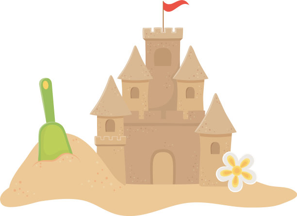 夏日旅游度假沙堡铲图片下载