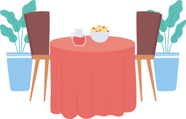 餐厅内部餐桌与食品和饮料图片下载