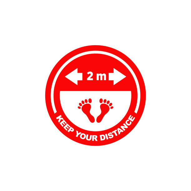 保持你的距离贴纸标志设计模板图片下载