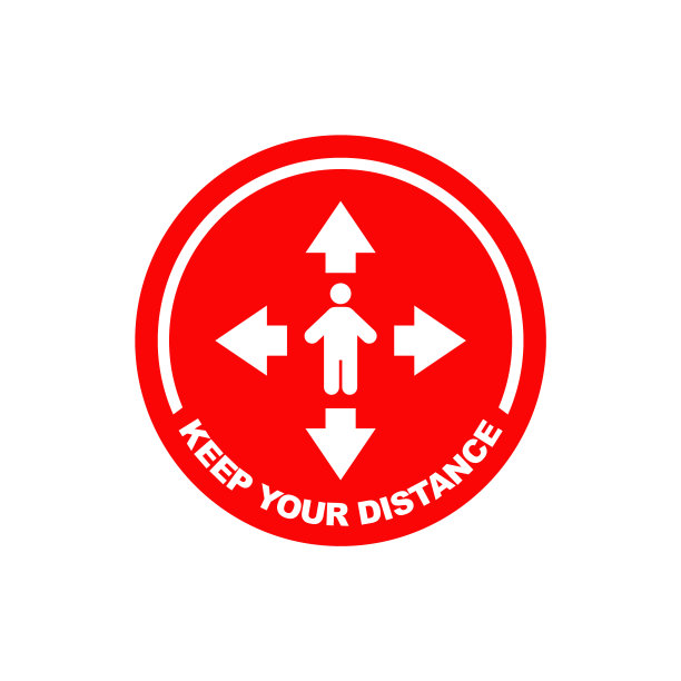 保持你的距离贴纸标志设计模板图片下载