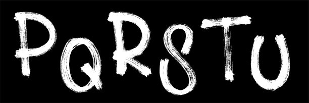 手工笔刷字母表。矢量插图。第4部分图片下载