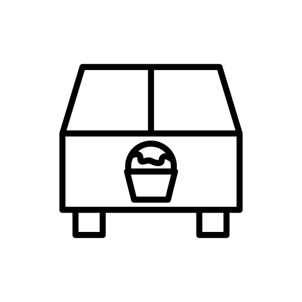 冰淇淋冰箱图标简单的线条轮廓图片下载