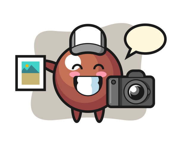 巧克力球卡通摄影师图片下载