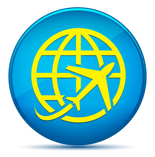 平面世界图标现代平面青蓝圆形按钮图片下载