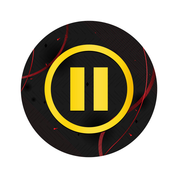 暂停图标优雅的黑色圆形按钮图片下载