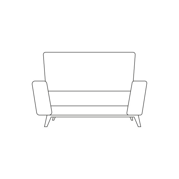 孤立的沙发上画图片下载