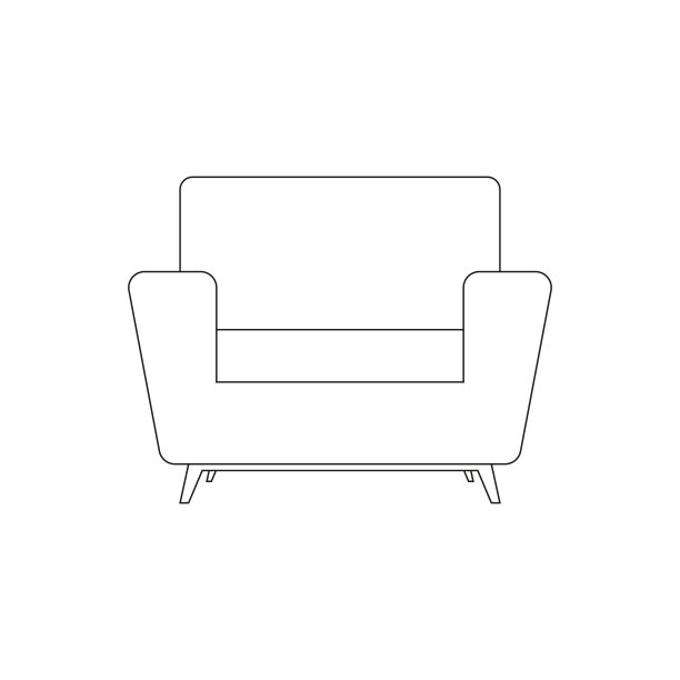 孤立的沙发上画图片下载