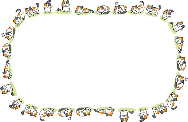 矢量卡通猫背景边框图片下载