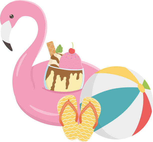 夏天旅游度假浮火烈鸟翻图片下载