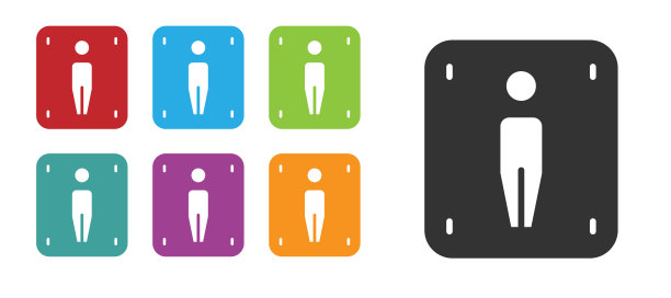 黑人男性厕所图标孤立的白色背景。WC的迹象。卫生间。设置图标丰富多彩。向量图片下载