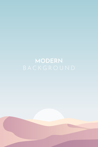 日落，夜晚，早晨在沙漠，山脉，抽象景观，向量横幅与多边形景观插图，极简风格图片下载