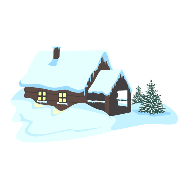 多雪的冬天里的老木屋图片下载
