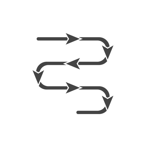 矢量路径图标与方向指示箭头卡通风格上的白色孤立背景。图片下载