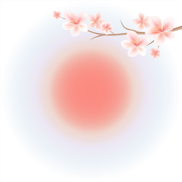 孤立在白色背景上的樱花枝。日出。苹果树上的花。樱花。向量图片下载