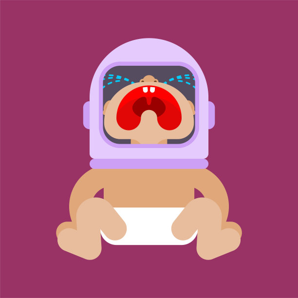 婴儿宇航员。新生的宇航员。戴太空头盔的孩子图片下载