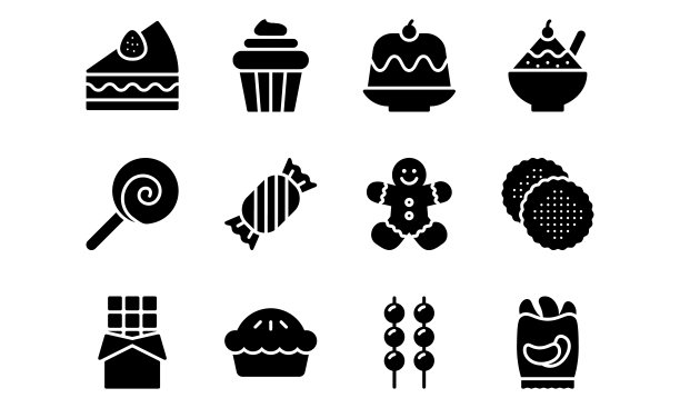 一套食物图标字形风格2卷图片下载