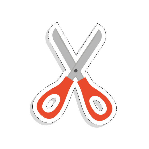 隔离剪刀工具贴纸图片下载