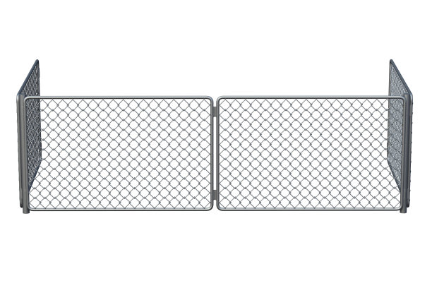 金属栅格栅栏孤立在白色背景上。三维渲染图片下载