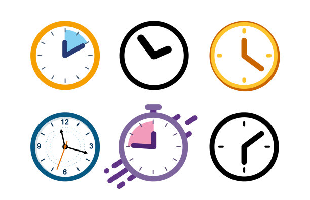 大设置不同颜色的闹钟图标图片下载