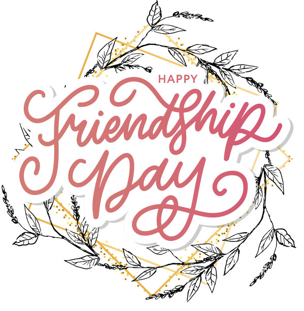 手画友谊日祝福在图片下载