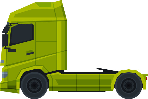 绿色货车是现代重型运输车辆图片下载