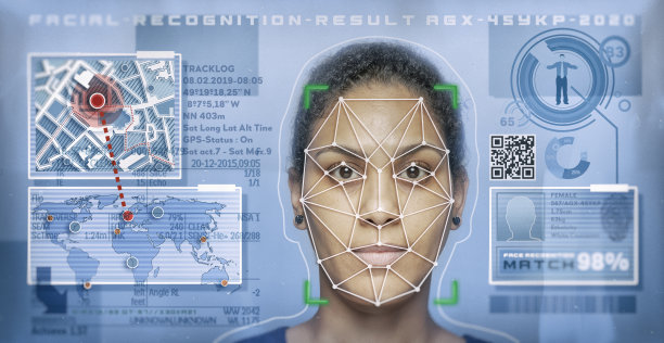 非裔美国女性面部识别概念鉴定图片下载