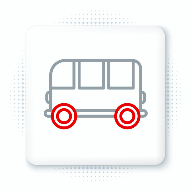 线路校车图标孤立在白色背景上图片下载