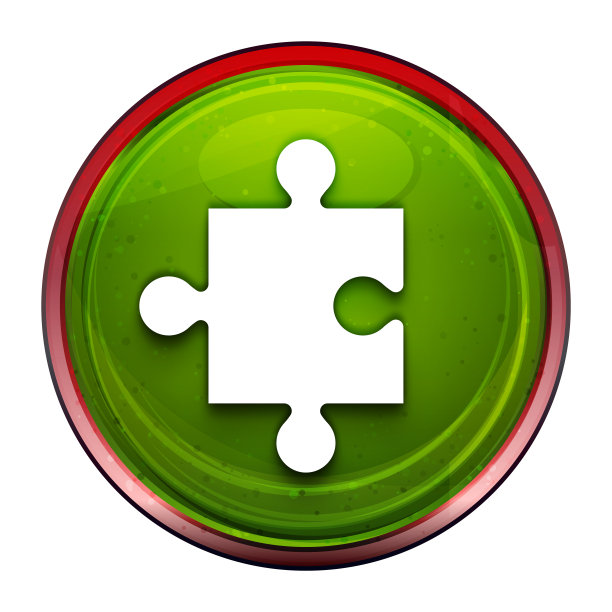 拼图图标新鲜绿色圆形按钮插图图片下载