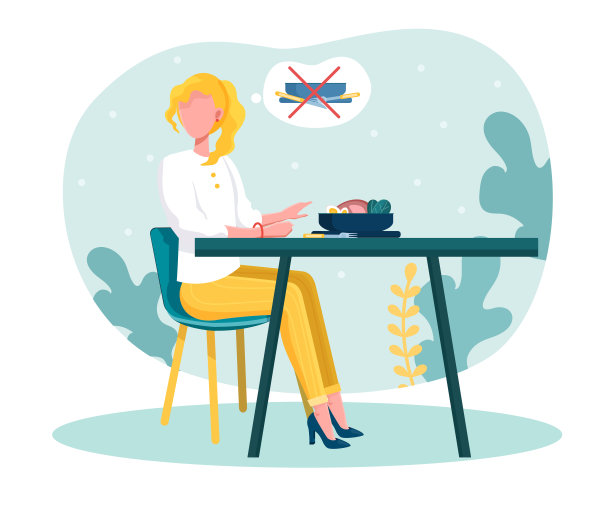 年轻的金发女人不想吃东西图片下载