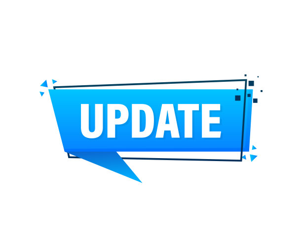 该更新白色背景上的蓝色标签了。蓝色的旗帜。矢量插图。图片下载