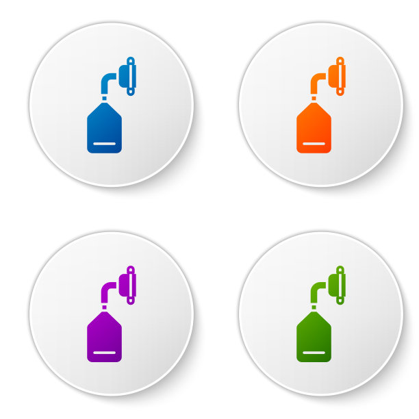 彩色医用氧气面罩图标隔离在白色图片下载