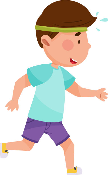 小男孩角色穿着运动服跑步图片下载