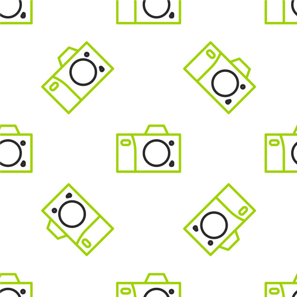 线条照片相机图标隔离无缝模式图片下载