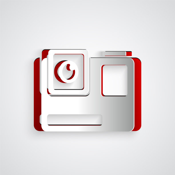 剪纸动作极端相机图标孤立上图片下载