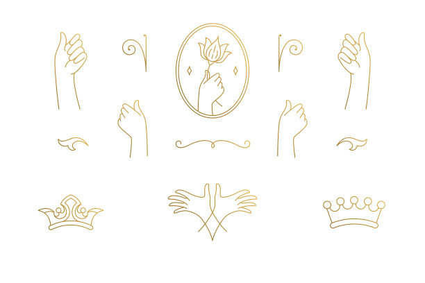 线条优雅的装饰设计元素集合图片下载