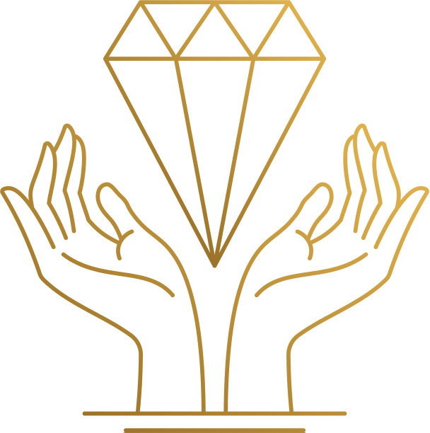 设计手与钻石手绘图片下载