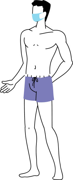 夏天戴面具、穿泳衣的男人图片下载